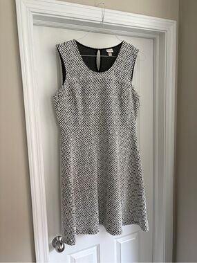 Merona Geometic Fit & Flare Mini Sleeveless Dress Teacher Core Office Chic